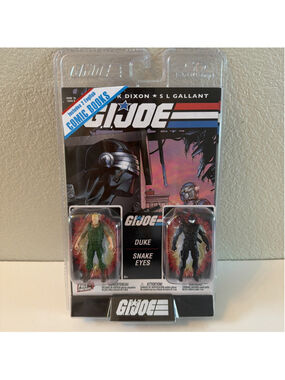 NEW G.I. Joe Duke & Snake Eyes Action Figure Bundle + 2 Comic Books Lot SEALED
